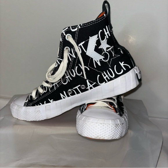 CONVERSE UNT1TL3D Hi Not a Chuck Black Men’s Graphic Sneakers Size 7.5 - Picture 4 of 9